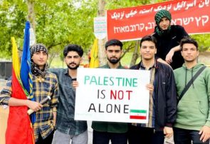 تجمع دانشجویان دانشکده پیراپزشکی نهاوند در حمایت از دانشجویان آمریکایی+ تصاویر